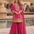 Rani-pink chinon readymade palazzo suit with codding dori & sequence work