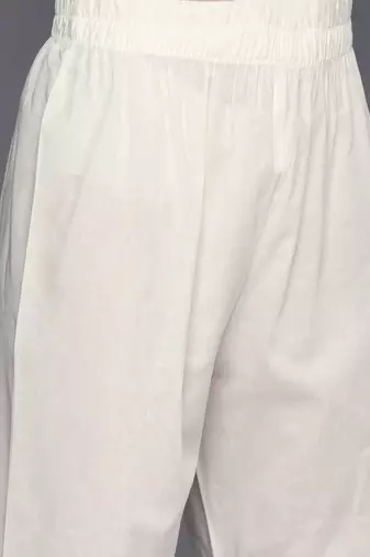 Women embroidered thread work pure cotton kurta with trousers & with dupatta