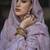 Lavender & pink floral embroidered thread work linen kurta set