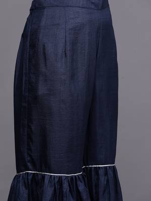 Women blue dyed kurta with sharara 3