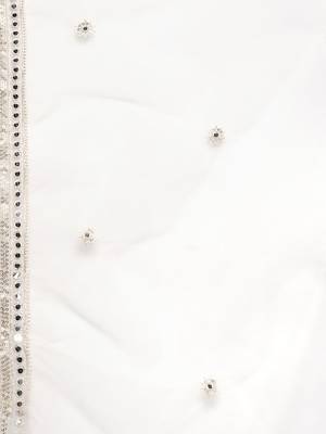 Women white ethnic motifs embroidered republic day kurta with trousers & with dupatta 5