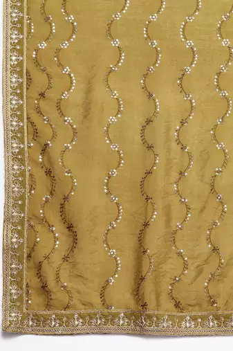 Women ethnic motifs embroidered regular sequinned kurta with trousers & dupatta