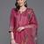 Floral embroidered thread work kurta with trousers & dupatta