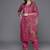 Floral embroidered thread work kurta with trousers & dupatta