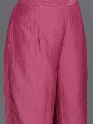 Floral embroidered thread work kurta with trousers & dupatta 4