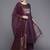 Women purple yoke design kurta with palazzos & with dupatta