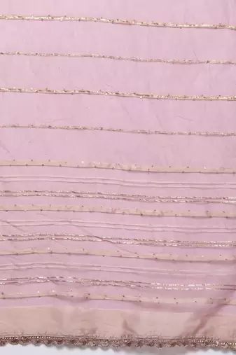 Embroidered regular sequinned kurta with trousers & dupatta