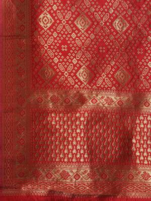 Ethnic motifs yoke design zari kurta & trousers with dupatta 5