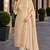 Beige viscose lotus simmer semi stitched suit with jacquard work