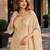 Beige viscose lotus simmer semi stitched suit with jacquard work