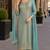 Sky blue viscose lotus simmer semi stitched suit with jacquard work