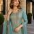 Sky blue viscose lotus simmer semi stitched suit with jacquard work