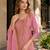 Pink viscose lotus simmer semi stitched suit with jacquard work