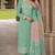 Green moonga silk semi stitched suit with embroidery sequence work