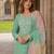 Green moonga silk semi stitched suit with embroidery sequence work