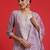 Ethnic motifs embroidered regular sequinned kurta with trousers & dupatta