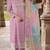 Purple moonga silk semi stitched suit with embroidery sequence work