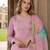 Purple moonga silk semi stitched suit with embroidery sequence work