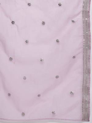 Ethnic motifs embroidered sequinned kurta with trousers & dupatta 5