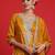 Floral embroidered regular sequinned kurta with trousers & dupatta