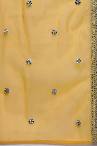 Floral embroidered regular sequinned kurta with trousers & dupatta