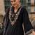 Floral yoke design thread work a-line kurta with trousers & dupatta