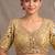 Gold italian silk heavy embroidered readymade blouse with real mirror and zari work