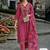 Floral yoke design thread work a-line kurta with trousers & dupatta