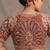 Rust italian silk heavy embroidered readymade blouse with real mirror and zari work