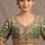 Green italian silk heavy embroidered readymade blouse with real mirror and zari work
