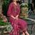 Floral yoke design thread work a-line kurta with trousers & dupatta