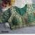 Green italian silk heavy embroidered readymade blouse with real mirror and zari work