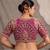 Magenta italian silk heavy embroidered readymade blouse with real mirror and zari work