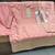 Peach viscose muslin semi stitched suit with sequence & zari work