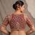 Maroon italian silk heavy embroidered readymade blouse with real mirror and zari work