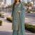 Sky blue viscose muslin semi stitched suit with sequence & zari work