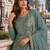 Sky blue viscose muslin semi stitched suit with sequence & zari work