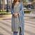 Blue viscose muslin semi stitched suit with sequence & zari work