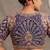 Purple italian silk heavy embroidered readymade blouse with real mirror and zari work