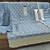 Blue viscose muslin semi stitched suit with sequence & zari work