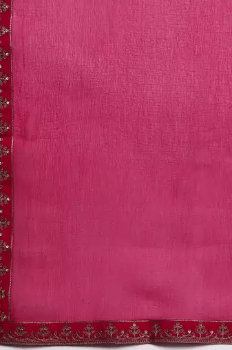 Women ethnic motifs yoke design regular sequinned kurta with trousers & dupatta