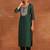 Embroidered chanderi silk kurta with trousers & dupatta