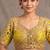 Yellow italian silk heavy embroidered readymade blouse with real mirror and zari work