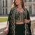 Green real premium silk stitched shrug suit with embroidery work