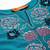 Women teal floral embroidered regular thread work kurta with trousers & with dupatta