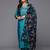 Women teal floral embroidered regular thread work kurta with trousers & with dupatta