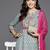 Women floral printed mirror work pure cotton kurta with trousers & with dupatta