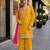 Mustard chinon readymade suit with embroidery coding & sequence work