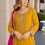 Mustard chinon readymade suit with embroidery coding & sequence work