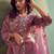 Floral embroidered regular thread work kurta with trousers & dupatta
